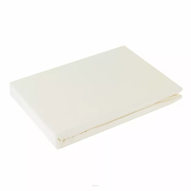 Prześcieradło satyna bawełniana bez gumki NOVA 1 kremowe 180x210