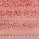 Ręcznik 30x50 POLA koralowy z kolorową bordiurą zakończoną stebnowaniem 500 g/m2 - 2