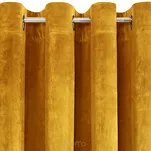 Zasłona na przelotkach 140x250 VILLA welwetowa musztardowa jednokolorowa o aksamitnej strukturze - 7