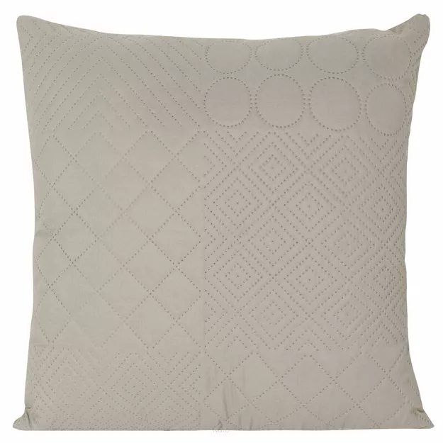 Poszewka jednokolorowa 40x40 BONI 5 srebrna pikowana w geometryczny wzór Design 91