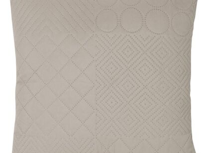 Poszewka jednokolorowa 40x40 BONI 5 srebrna pikowana w geometryczny wzór Design 91