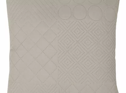 Poszewka jednokolorowa 40x40 BONI 5 srebrna pikowana w geometryczny wzór Design 91