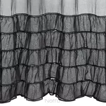 Firana na przelotkach 140x250 CARLI czarna z etaminy zdobiona w dolnej części falbanami z paskiem cyrkonii - 3