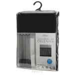 Firana na przelotkach 140x250 CARLI czarna z etaminy zdobiona w dolnej części falbanami z paskiem cyrkonii - 9