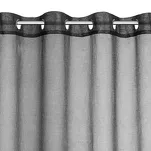 Firana na przelotkach 140x250 CARLI czarna z etaminy zdobiona w dolnej części falbanami z paskiem cyrkonii - 4