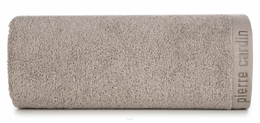 Ręcznik 50x90 EVI Pierre Cardin ciemny beż zdobiony bordiurą w kolorze ręcznika z logo marki