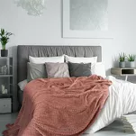 Koc 220x200 CINDY pudrowy puszysty w jodełkę Design 91 - 6