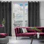 Zasłona na przelotkach 140x250 LILI welwetowa czarna z wytłaczanym falującym wzorem - 12