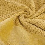 Ręcznik 30x50 FRIDA musztardowy z fakturą kosteczki i szeroką welurową bordiurą 500 g/m2 - 3