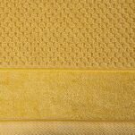 Ręcznik 30x50 FRIDA musztardowy z fakturą kosteczki i szeroką welurową bordiurą 500 g/m2 - 2