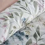 Pościel satynowa 220x200 SPRING 51 biała pudrowa z wzorem delikatnych kwiatów z kolekcji Classic - 3