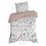 Pościel satynowa 220x200 SPRING 51 biała pudrowa z wzorem delikatnych kwiatów z kolekcji Classic - 5