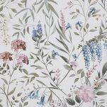 Pościel satynowa 220x200 SPRING 51 biała pudrowa z wzorem delikatnych kwiatów z kolekcji Classic - 2