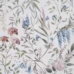 Pościel satynowa 220x200 SPRING 51 biała pudrowa z wzorem delikatnych kwiatów z kolekcji Classic - 4