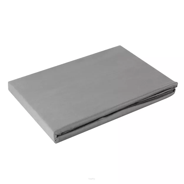 Prześcieradło satyna bawełniana bez gumki NOVA 1 stalowe 220x210