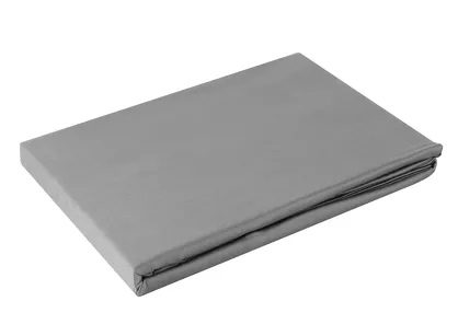 Prześcieradło satyna bawełniana bez gumki NOVA 1 stalowe 220x210
