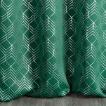 Zasłona na przelotkach 140x250 POLI zaciemniająca zielona ze srebrnym geometrycznym nadrukiem Design 91 - 8