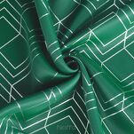 Zasłona na przelotkach 140x250 POLI zaciemniająca zielona ze srebrnym geometrycznym nadrukiem Design 91 - 3