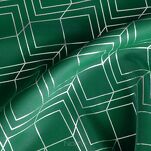 Zasłona na przelotkach 140x250 POLI zaciemniająca zielona ze srebrnym geometrycznym nadrukiem Design 91 - 9