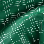 Zasłona gotowa na przelotkach 140x250 POLI zaciemniająca zielona ze srebrnym geometrycznym nadrukiem Design 91 - 3