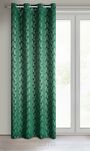 Zasłona na przelotkach 140x250 POLI zaciemniająca zielona ze srebrnym geometrycznym nadrukiem Design 91 - 5