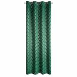 Zasłona na przelotkach 140x250 POLI zaciemniająca zielona ze srebrnym geometrycznym nadrukiem Design 91 - 6