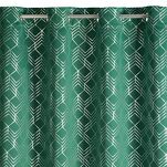 Zasłona na przelotkach 140x250 POLI zaciemniająca zielona ze srebrnym geometrycznym nadrukiem Design 91 - 4