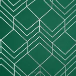 Zasłona gotowa na przelotkach 140x250 POLI zaciemniająca zielona ze srebrnym geometrycznym nadrukiem Design 91 - 2