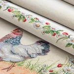 Bieżnik wielkanocny 45x140 1287 gobelinowy naturalny czerwony kurki - 3