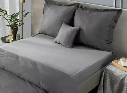 Prześcieradło z bawełny jersey z gumką stalowe 240x220 Design 91