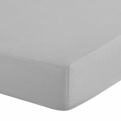 Prześcieradło z bawełny renforce z gumką 220x200 srebrne BASIC