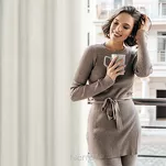 Zasłona na przelotkach 140x250 LIDIA naturalna jednokolorowa w stylu eko - 15