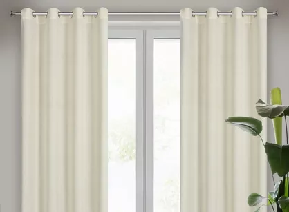 Zasłona na przelotkach 140x250 LIDIA naturalna jednokolorowa w stylu eko