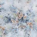 Zasłona na taśmie 140x270 MARISA srebrna różowa z kwiatowym nadrukiem - 2