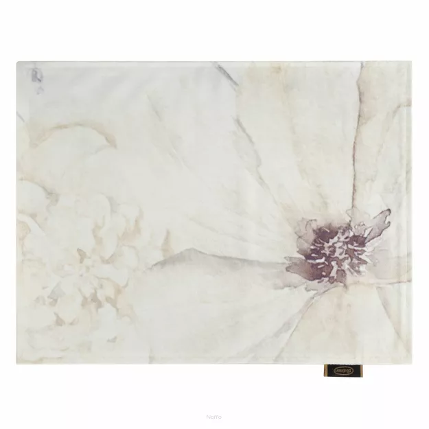 Serwetka welwetowa 30x40 VELVET 6 kremowa z designerskim beżowym wzorem kwiatów 4 szt.