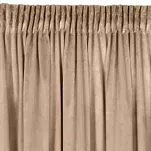Zasłona na taśmie 140x270 MELANIE welwetowa ciemny beż o aksamitnej strukturze - 4