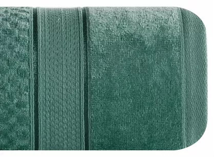 Ręcznik bawełniany 90x150 JESSI ciemna zieleń z fakturą krateczki i gładką welurową bordiurą