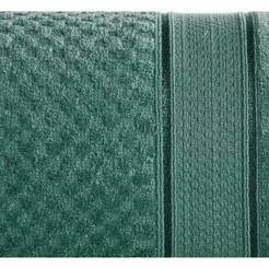 Ręcznik bawełniany 90x150 JESSI ciemna zieleń z fakturą krateczki i gładką welurową bordiurą