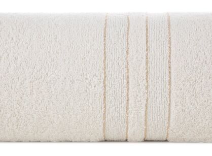 Ręcznik bawełniany 50x90 GALA kremowy zdobiony bordiurą z błyszczącą nicią