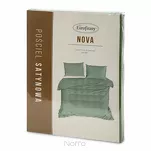 Pościel satynowa 160x200 NOVA 3 jednokolorowa gładka szałwiowa - 7