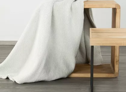 Koc bawełniany 180x220 AMBER kremowy o strukturze wafla Design 91