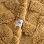 Koc 200x220 CARO miodowy puszysty typu flano z wytłaczanym wzorem Design 91 - 2