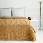 Koc 200x220 CARO miodowy puszysty typu flano z wytłaczanym wzorem Design 91 - 7