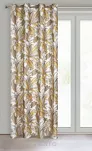 Zasłona na przelotkach 140x250 BARI welwetowa biała ruda z nadrukiem liśći i kwiatów Design 91 - 6