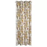 Zasłona na przelotkach 140x250 BARI welwetowa biała ruda z nadrukiem liśći i kwiatów Design 91 - 14