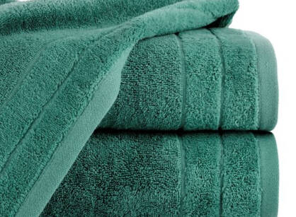 Ręcznik bawełniany 30x50 DAMLA ciemna zieleń gładki z subtelną bordiurą