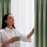 Zasłona na taśmie 140x270 ROSA welwetowa oliwkowa Design 91 - 11