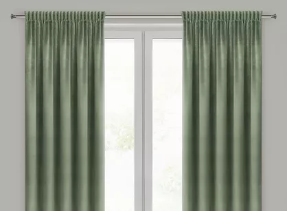 Zasłona na taśmie 140x270 ROSA welwetowa oliwkowa Design 91