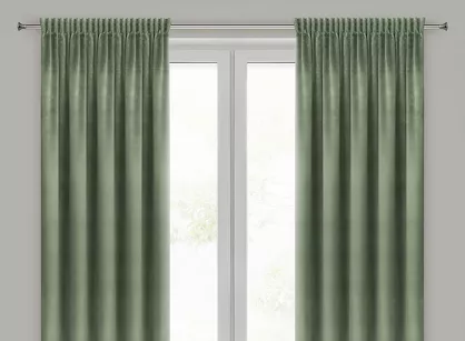 Zasłona na taśmie 140x270 ROSA welwetowa oliwkowa Design 91