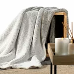 Koc 150x200 KOALA beżowy biały wzór miękkiego baranka - 2